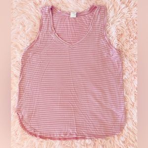 Pink striped tank.